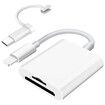 SD Card Reader for iPhone iPad Camera,Dual Card Slot Memory Card Reader Supports SD and TF Card Trail Camera Viewer Sd Card Adapter