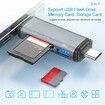 SD Card Reader, 3 in 1 Memory Card Reader, Multi-functional, Data Transfer, Type-C, Micro USB, USB, SD, USB Camera Adapter, 0TG Function, Converter
