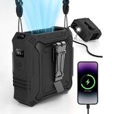 Portable Fan with 5-Speed Settings,Dual-Sided Clip on Wearable Belt Waist Fan,2 Settings including Flashlight,Travel Essential for Outdoor Camping