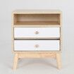 2X Bedside Table Side Storage Cabinet Nightstand Bedroom 2 Drawer ANYA OAK