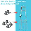2 Pcs Walker Skis Glides for Folding Walkers, Walker Glides for Seniors, Essentials Walker Accessories Mobility Aid Accessory for Seniors, Grey