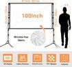 Projection Screen with Stand,100 inch Portable Movie Screen 16:9 HD 4K Double Sided Projection Screen with Carry Bag Indoor Outdoor for Home Theater