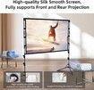 Projection Screen with Stand,100 inch Portable Movie Screen 16:9 HD 4K Double Sided Projection Screen with Carry Bag Indoor Outdoor for Home Theater