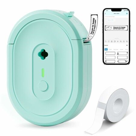 Label Maker Machine Bluetooth Portable Thermal Printer Wireless Mini Sticker Home Kitchen School Office Note Christmas Birthday Gift COL Green