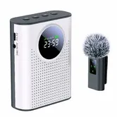 Wireless Voice Amplifier with Lapel Microphone for Teachers Personal Microphone and Speaker with LED Display Screen for Classroom,Meeting