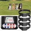 2in1 Wireless Electric Dog Fence with Remote Shock Training Collar,Adjustable Warning Strength Range Sizes Rechargeable Containment System for 4 Dogs