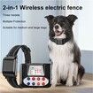 2in1 Wireless Electric Dog Fence with Remote Shock Training Collar,Adjustable Warning Strength Range Sizes Rechargeable Containment System for 4 Dogs