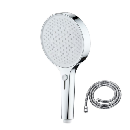 Luxury Handheld Shower Head 3-Mode Soft Rainfall Sprayer Large Hand Shower (Chrome)