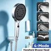 Luxury Handheld Shower Head 3-Mode Soft Rainfall Sprayer Large Hand Shower (Chrome)
