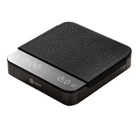 Hero Electronic Coffee Scale, with Countdown Timer, 3KG, Accuracy 0.1 g USB Rechargeable, Mirror Waterproof, Black