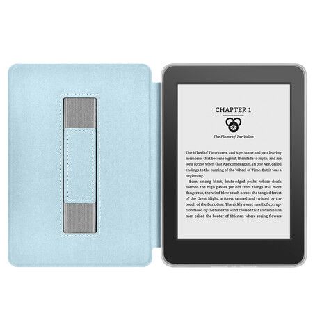 Case for 7-inch 12th Kindle Paperwhite, Signature Edition and Kindle Colorsoft. Hand Belt Shell with Wake-up/Sleep Function(Light Blue)