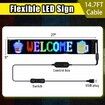 Programmable LED Sign Message Scrolling Display for Indoor Flexible Advertising Sign Bluetooth APP Custom Editor Animations/Text/Graffiti (68 x 12cm)