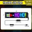 Programmable LED Car Sign Message Scrolling LED Display for Indoor Flexible LED Advertising Sign Bluetooth APP Custom Editor Animations/Text/Graffiti