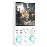 R36Ultras Handheld Game Console with 4 Inch IPS Screen, 64GB TF Card Contains 15000+ Games, WiFi Enabled Retro Handheld Games Console (White)