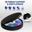 CD Player Portable,Rechargeable Portable CD Player with Dual Speakers and Anti Skip,Dual Bluetooth,FM Transmission,USB,AUX,Repeat,10 Speeds,Fabric Black