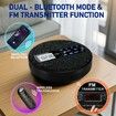 CD Player Portable,Rechargeable Portable CD Player with Dual Speakers and Anti Skip,Dual Bluetooth,FM Transmission,USB,AUX,Repeat,10 Speeds,Fabric Black