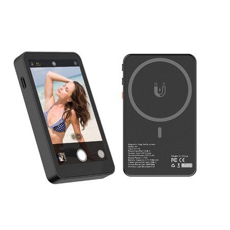 Selfie Monitor Screen for iPhone, 4 inch Real Time Screen Mirroring, Compatible with iPhone and Android, Black