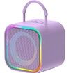 Mini Karaoke Machine Portable Bluetooth Speaker with 2 Wireless Microphones Built-in Storage,Fun Voice Effects Dynamic LED Lights,Birthday Gifts(Purple)