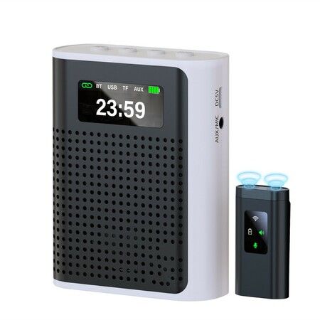 Voice Amplifier Wireless Microphone with Magnitec Lavalier,LED Display Screen,Rechargeable Portable Microphone Speaker for Teachers,Classroom,Yoga,Meetings