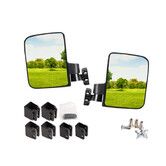 Golf Cart Mirror No Drilling Side Mirrors Universal for Yamaha, Club Car, EZGO, Folding Side Rear View Mirrors Adjustable 180 Degree HD Glass