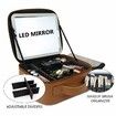 Makeup Bag With Led Mirror Travel Makeup Organizer With 3 Lighted Settings,Adjustable Dividers And Makeup Brush Storage,Color Brown