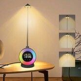 LED Bedside Lamp with RGB Digital Alarm Clock 3 Colour Temperatures,Touch Table Lamps for Bedroom Snooze Function