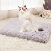 Dog Bed Mat,crate Pet Bed Mat Pad,Soft Plush Washable Dog Cage Bed,Anti Anxiety Comfortable Dog Cushion (L-90X70CM cm), Grey