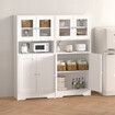 Modern Bathroom Cabinet Unit Pantry Cupboard Bookcase Filing Display Shelving Floor Free Standing for Kitchen Bedroom Laundry Room Office 60x30x128cm