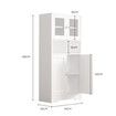 Modern Bathroom Cabinet Unit Pantry Cupboard Bookcase Filing Display Shelving Floor Free Standing for Kitchen Bedroom Laundry Room Office 60x30x128cm