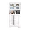 Modern Bathroom Cabinet Unit Pantry Cupboard Bookcase Filing Display Shelving Floor Free Standing for Kitchen Bedroom Laundry Room Office 60x30x128cm