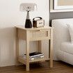 Bedside Table Stand Sofa Bed Side Nightstand Rattan Storage Shelf Rack Cabinet Cafe Coffee Lamp Desk Unit Drawer Bedroom Furniture Decor 45x40x60cm