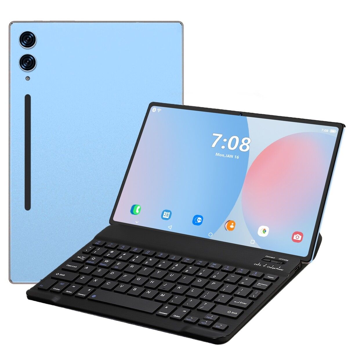 Android 15 Tablet 10.1 Inch 8 Core 8GB RAM 256GB ROM 10000mAh Battery HD Screen With Keyboard Color Blue