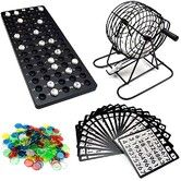 Deluxe Bingo Set, Includes 150 Colorful Chips, 18 Mixed Cards, 75 Calling Balls, 20cm Rotary Bingo Cage and Bingo Master Board