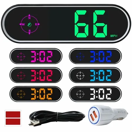 GPS Digital Speedometer for Car KMH,Universal HUD Speed Meter with LED Large Font with USB Cable,Plug and Play