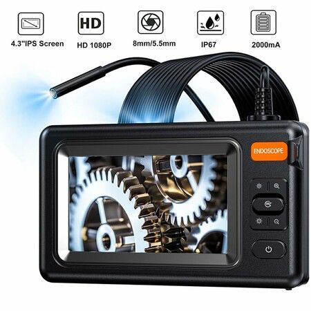 3 Inch Screen 1080P HD Endoscope Visual Detector For Inspection And Maintenance 4.3-inch Large Screen 8 LED Lights IP67 Waterproof-1M 8.0MM Single Head