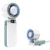 Handheld Fan with Ice Cooler, 6000mAh Rechargeable Battery Powered Portable Fan, Mini Personal Hand Held Fan for Travel Outdoor, White