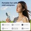 Handheld Fan with Ice Cooler, 6000mAh Rechargeable Battery Powered Portable Fan, Mini Personal Hand Held Fan for Travel Outdoor, White