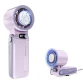 Handheld Fan with Ice Cooler, 6000mAh Rechargeable Battery Powered Portable Fan, Mini Personal Hand Held Fan for Travel Outdoor, Purple