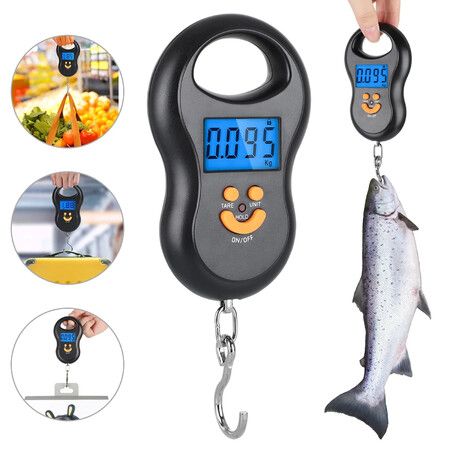 50kg Digital Scale,Portable Luggage Weight Scale,Electronic Hanging Hook Scale with Backlit LCD Display For Fishing Luggage