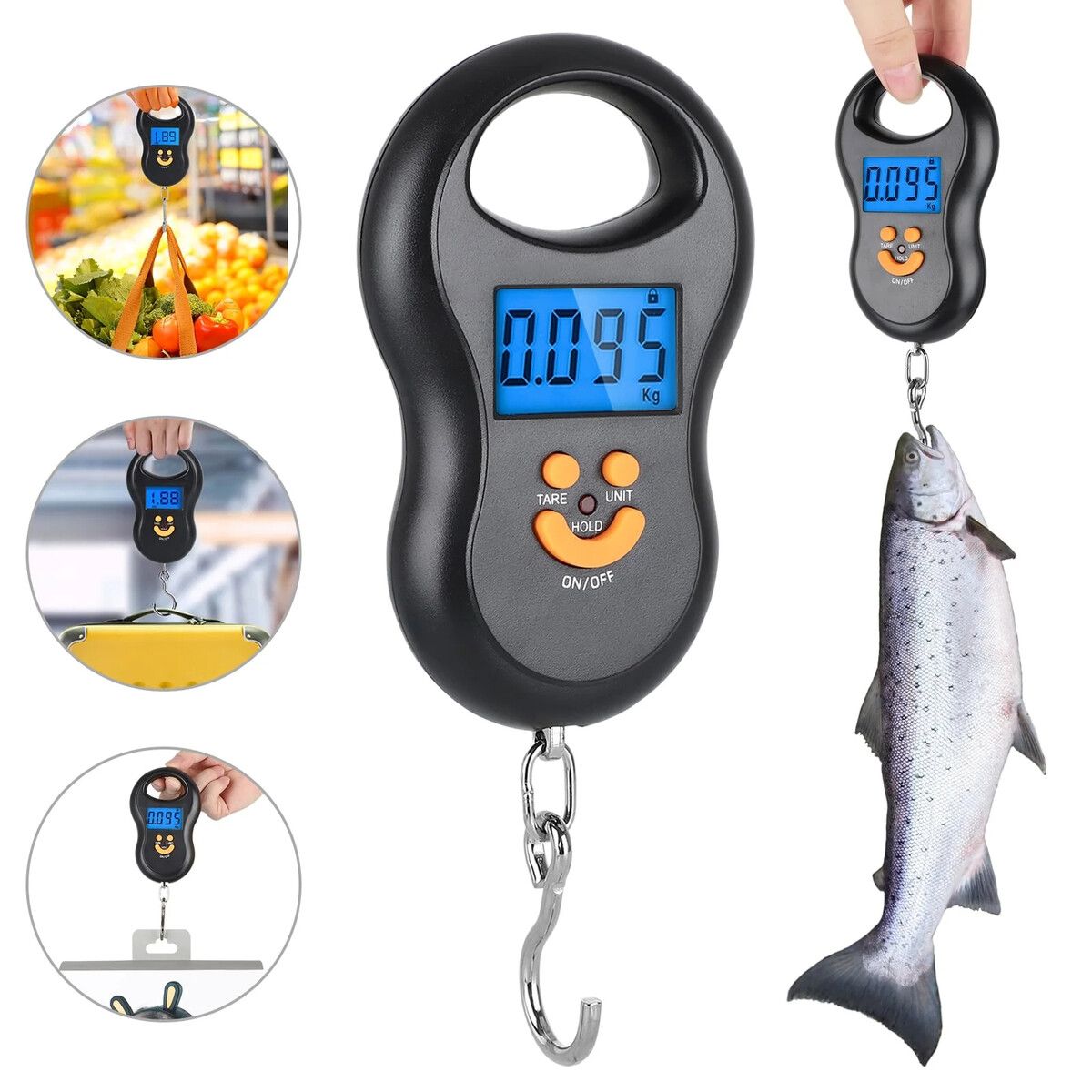 50kg Digital Scale,Portable Luggage Weight Scale,Electronic Hanging Hook Scale with Backlit LCD Display For Fishing Luggage