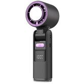 Portable Handheld Turbo Fan with Ice Function, Mini Personal Fan with LED Display, Gifts for Men and Women Travel Outdoor Use (Grey)