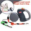 Dual Dog Retractable Leash, Auto Untangles, Supports Up To 50lb Dogs, 10ft Distance Each Dog, Color Coded Control, Waterproof
