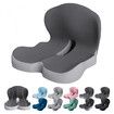 Memory Foam Integrated Seat Cushions, Back and Seat Cushion, Ergonomic Pad Pillow for Lower Back Tailbone Protection Lumbar Support (Grey)