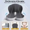 Memory Foam Integrated Seat Cushions, Back and Seat Cushion, Ergonomic Pad Pillow for Lower Back Tailbone Protection Lumbar Support (Grey)