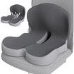 Memory Foam Integrated Seat Cushions, Back and Seat Cushion, Ergonomic Pad Pillow for Lower Back Tailbone Protection Lumbar Support (Grey)