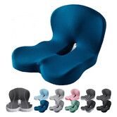 Memory Foam Integrated Seat Cushions, Back and Seat Cushion, Ergonomic Pad Pillow for Lower Back Tailbone Protection Lumbar Support (Dark Blue)