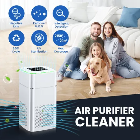 Air Purifier Cleaner Home HEPA Dust Filter Room Fresher Purification System Activated Carbon Filtration Ioniser UV Steriliser Pet Hair Quiet Portable