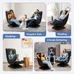 Floor Sofa Bed Chair Couch Recliner Lounge Foldable 360 Degree Swivel Rotating Lazy Lounger Comfortable Adjustable Chaise Ground Cat Scratch Leather