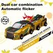 Collision Transforming Car Toy, Transformation Car Toy with Crash and Transform Feature, for Age 3 Up Boys and Girls, Golden