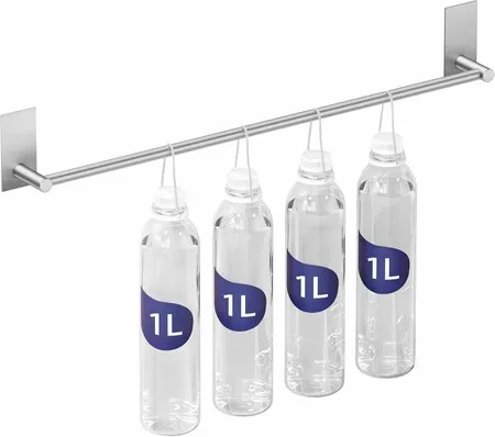 Adhesive Towel Bar 40CM Bathroom No Drill Towel Holder Sticky on Towel Rack Easy Install SUS304 Stainless Steel Rustproof Brushed Finish